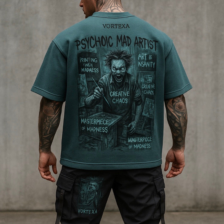 VORTEXA - Psychotic Mad Artist Teal T-Shirt