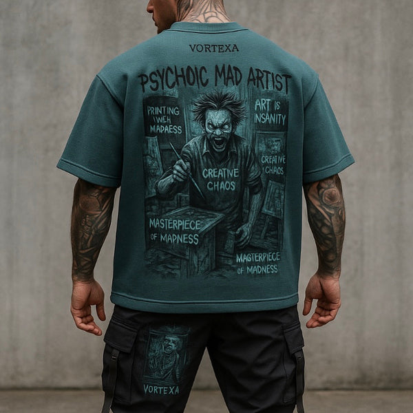 VORTEXA - Psychotic Mad Artist Teal T-Shirt