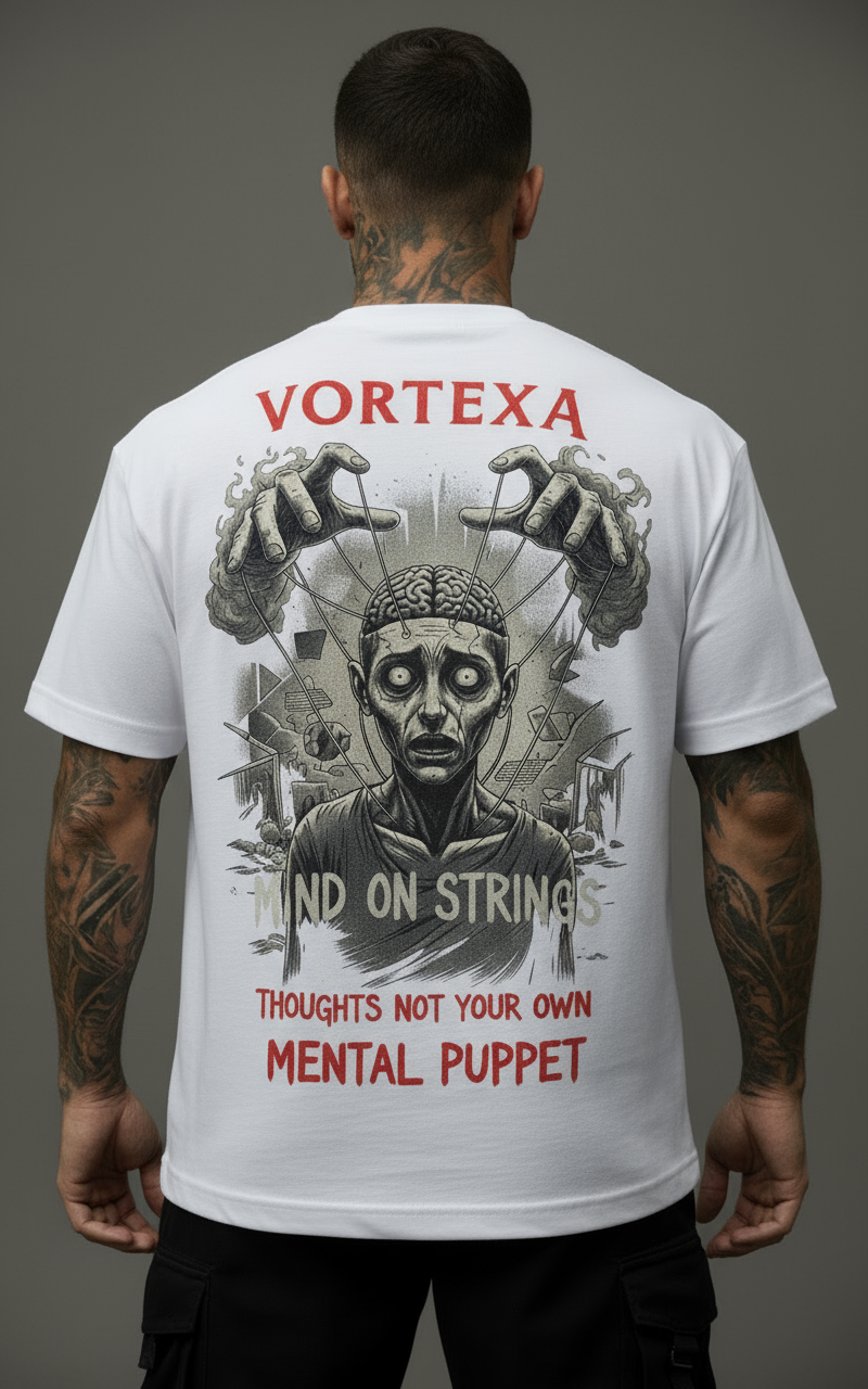 Бяла Mind on Strings тениска