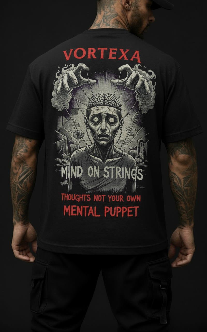 Черна Mind on Strings тениска