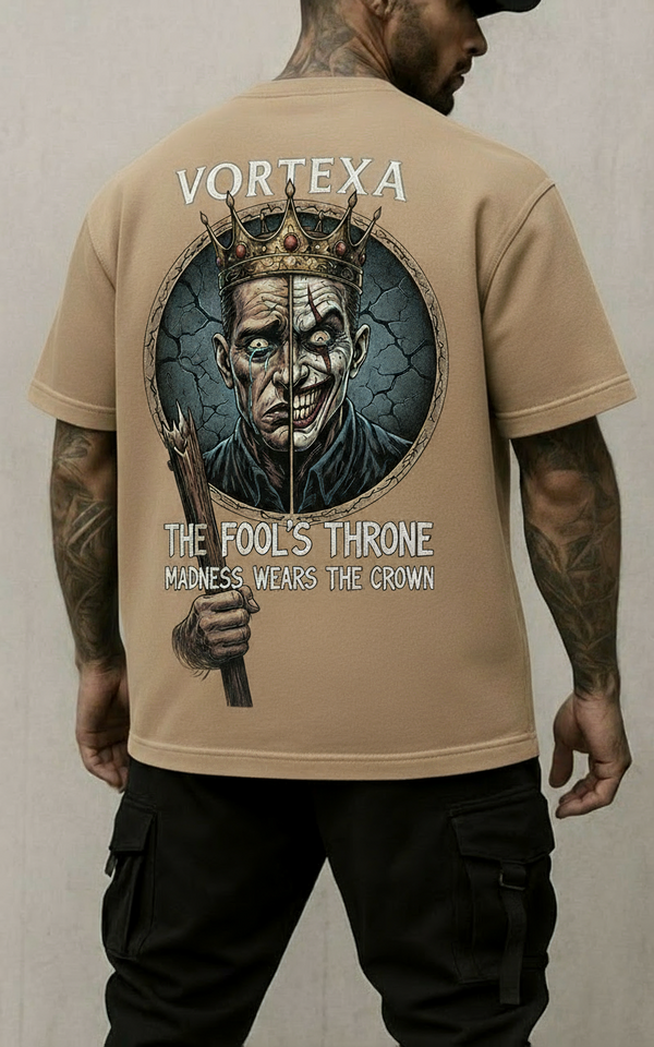 Vortexa Beige T-shirt with White Text