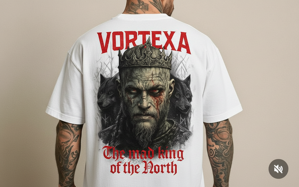 Бяла Vortexa тениска с модел