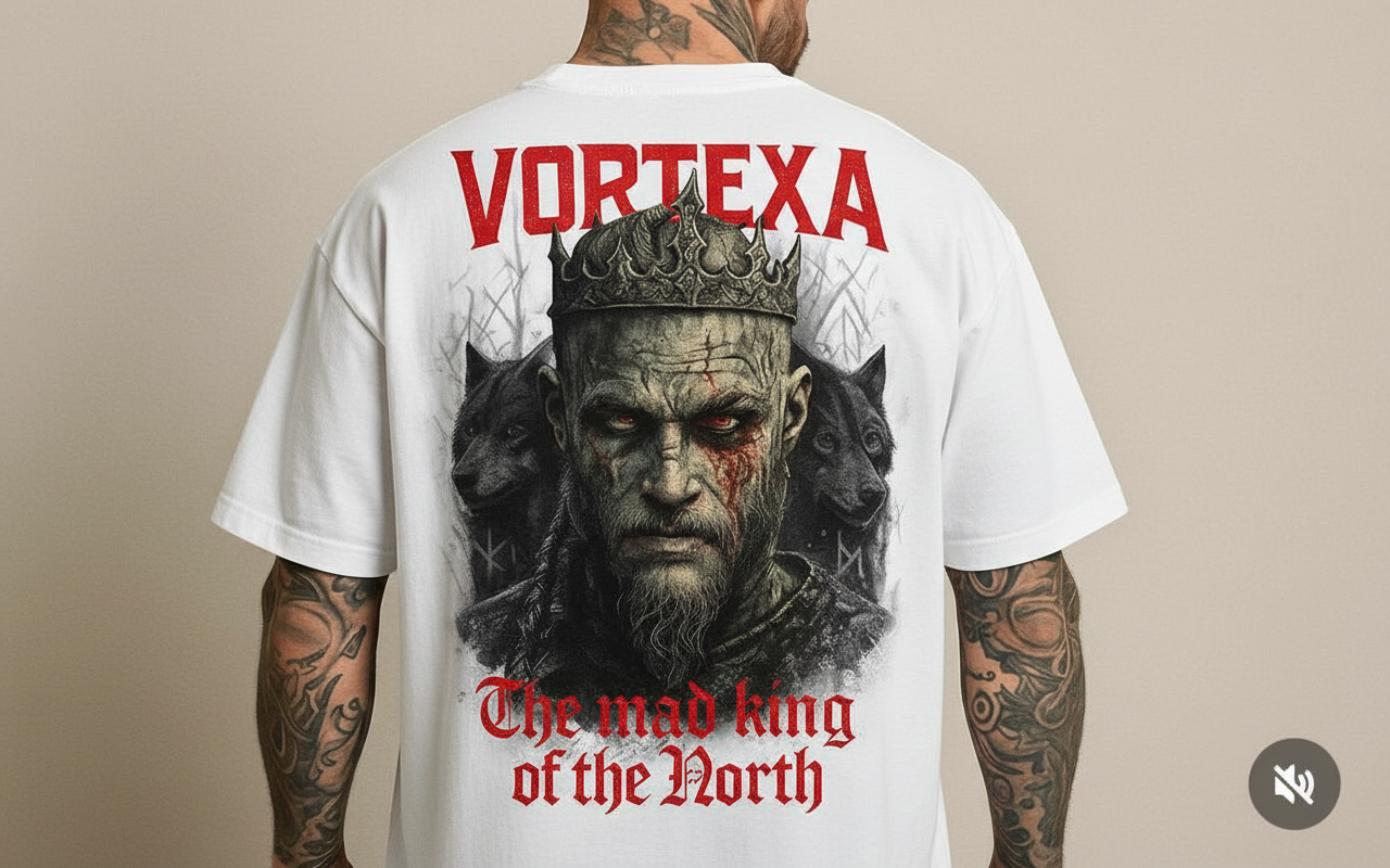 Бяла Vortexa тениска с модел